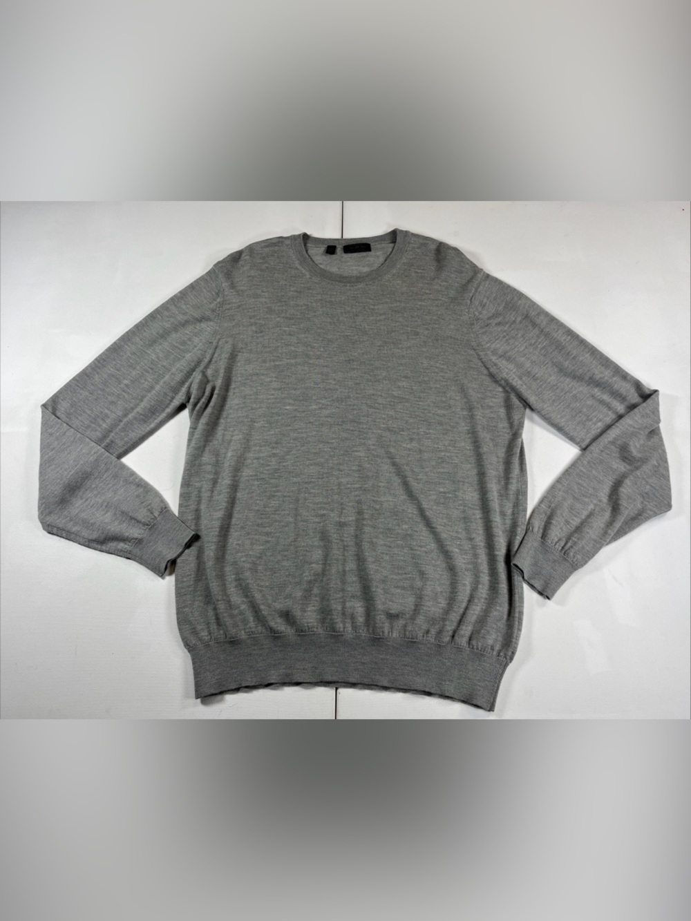 Saks Fifth Avenue Sweater Mens XL Gray 100% Cashmere Crewneck Knit Pullover